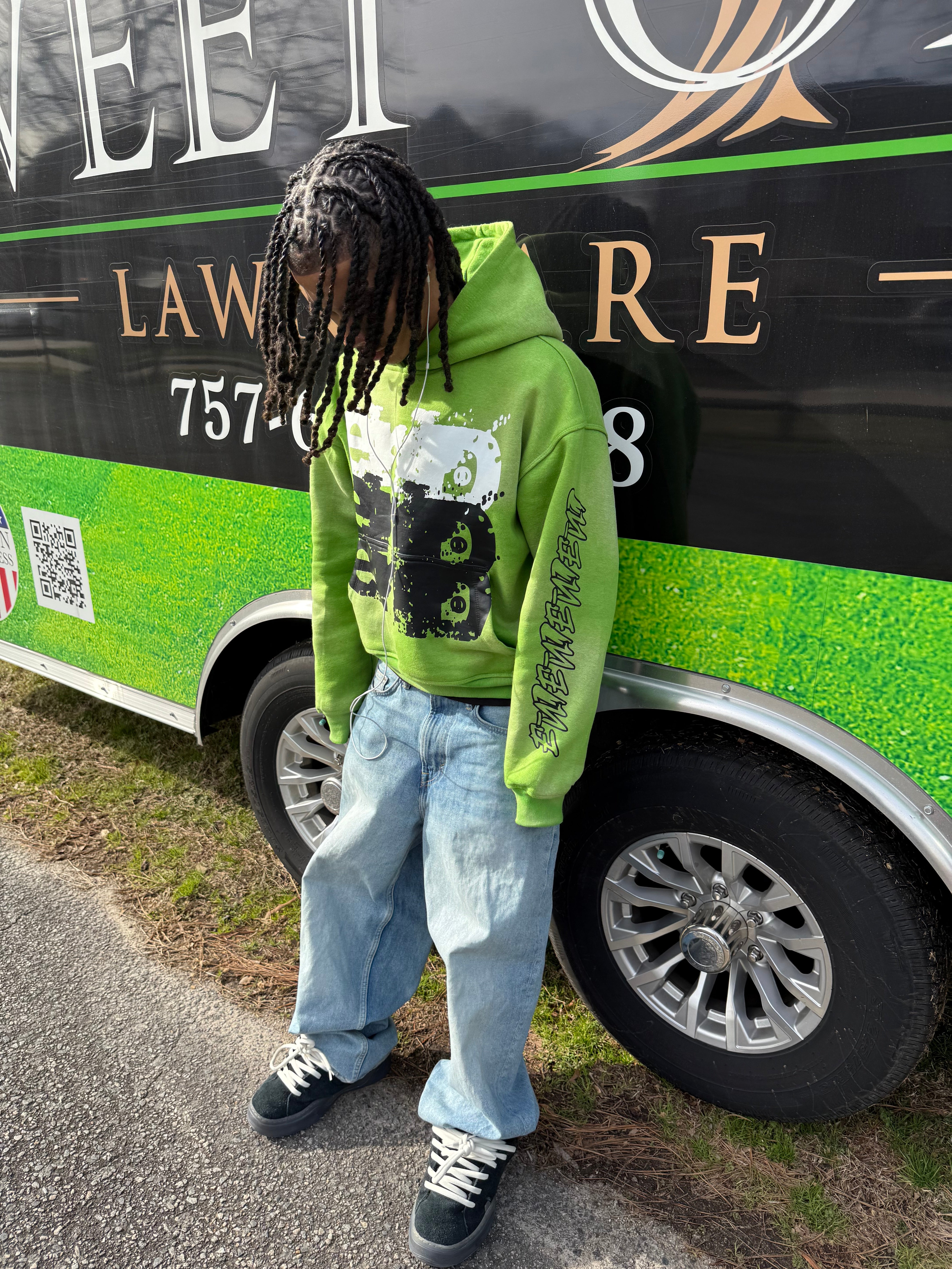 Green end hoodie