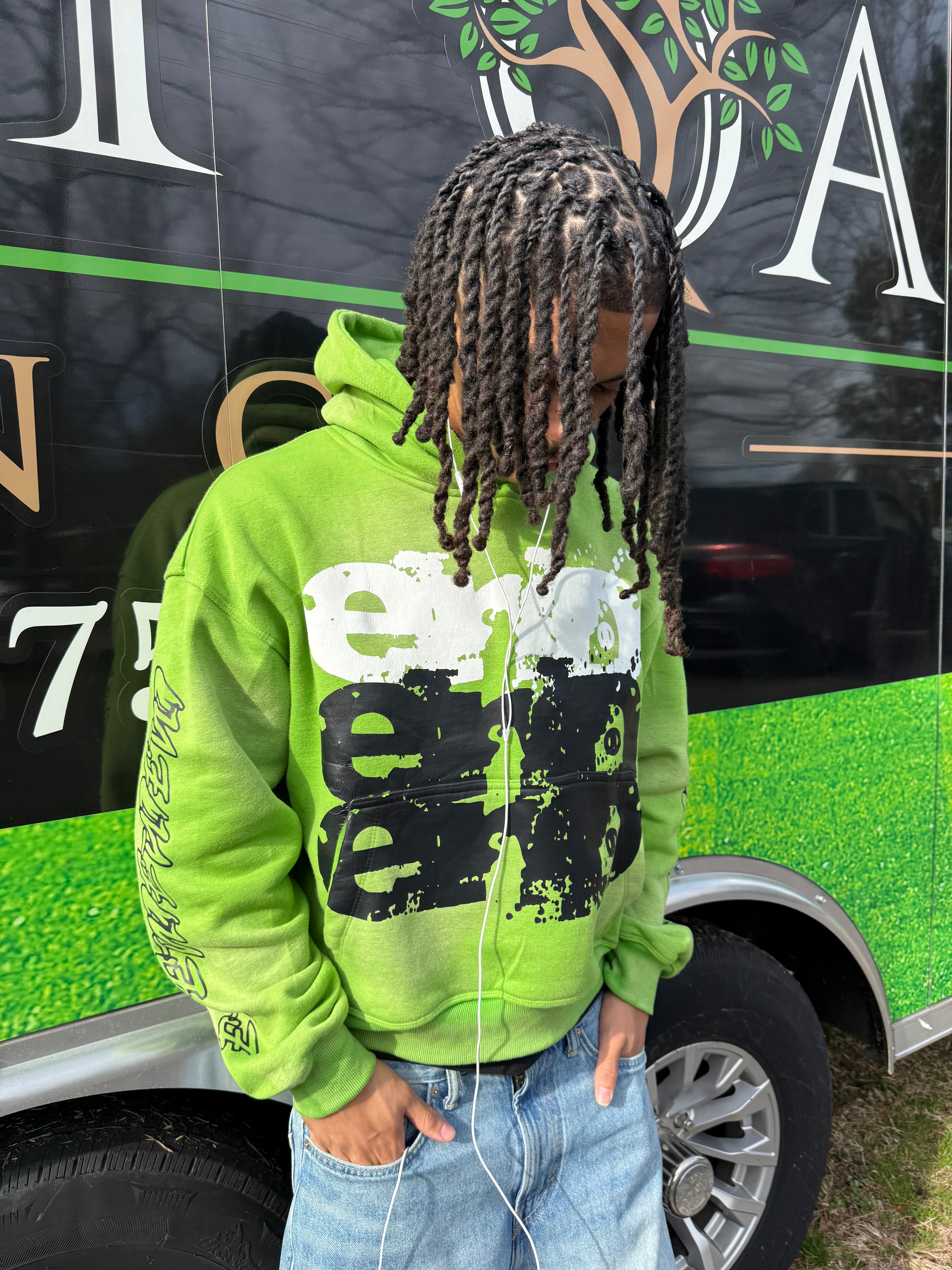 Green end hoodie
